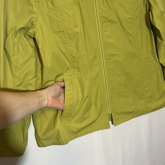 Chico's 2 Rain Jacket Green Full Zip Size Large Lightweight Women’s Mock Neck - Picture 6 of 8